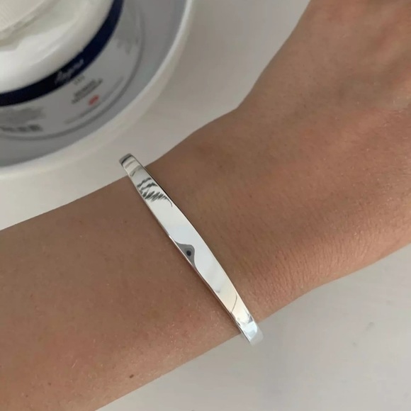 New Sterling Silver Simple Cuff Bracelet - Picture 1 of 13